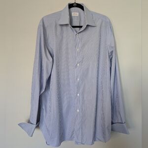 Brioni Light Blue Pinstripe Dress Shirt